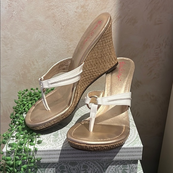 White and Gold Lilly Sandals size 9 - Picture 8 of 14